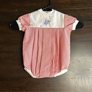 Vintage Baby Romper with Embroidered Detail